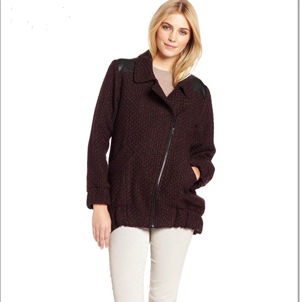 BCBGeneration twill burgundy coat